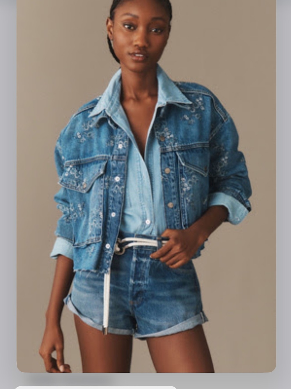 Pilcro embroidered denim utility jacket